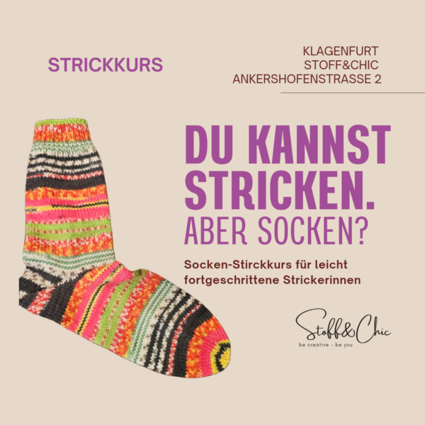 Strickkurs: Socken stricken mit „Herz“ und „Band“