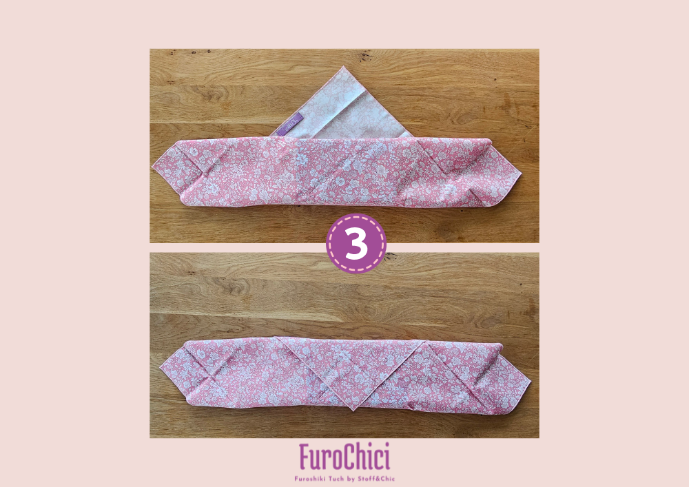 Furoshiki Anleitung von Stoff&Chic. Buch mit Furochiki einpacken