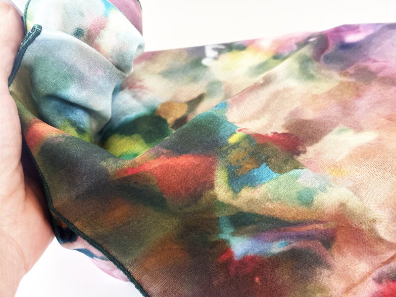 Ausschnitt eines Furoshiki Tuchs mit Aquarell-Muster